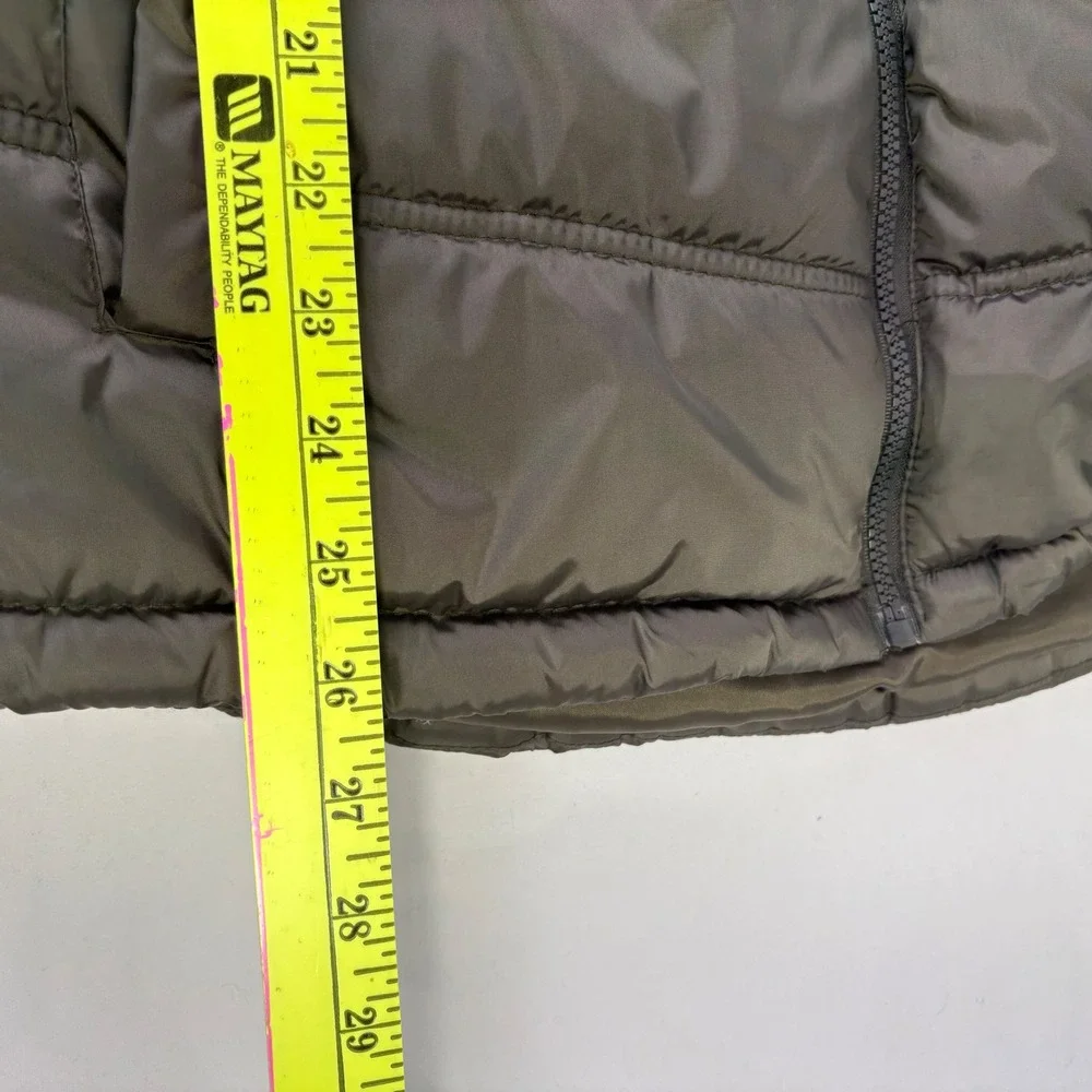 CARBON Puffer Vest Hooded‎ Mens Size XL Olive Green Quilted Full Zip